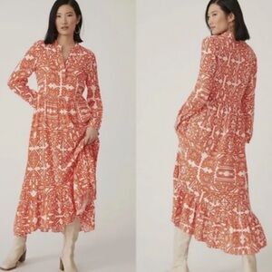 Mare mare by Anthropologie Lynda maxi  Orange and White A-Line dress